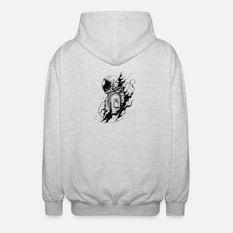 Astronaut between stardust and eternity - Unisex Hooded Jacket - light heather grey