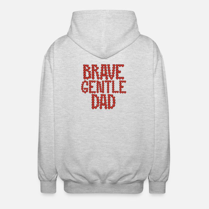 Papa courageux et doux - Veste à capuche unisexe - gris clair chiné