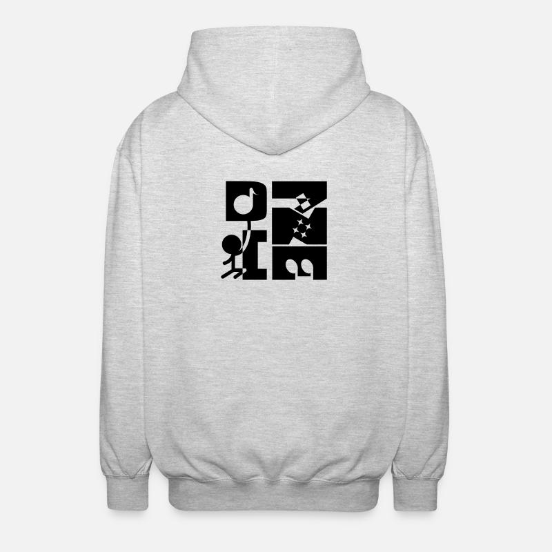 Danse et kanji - Veste à capuche unisexe - gris clair chiné