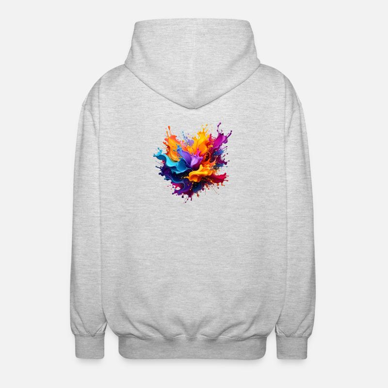 Paint Splash Explosion - Unisex Hooded Jacket - light heather grey