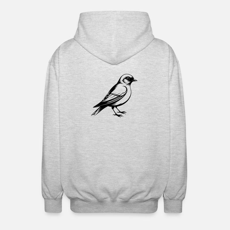 Merlebleu de l’Est - Veste à capuche unisexe - gris clair chiné