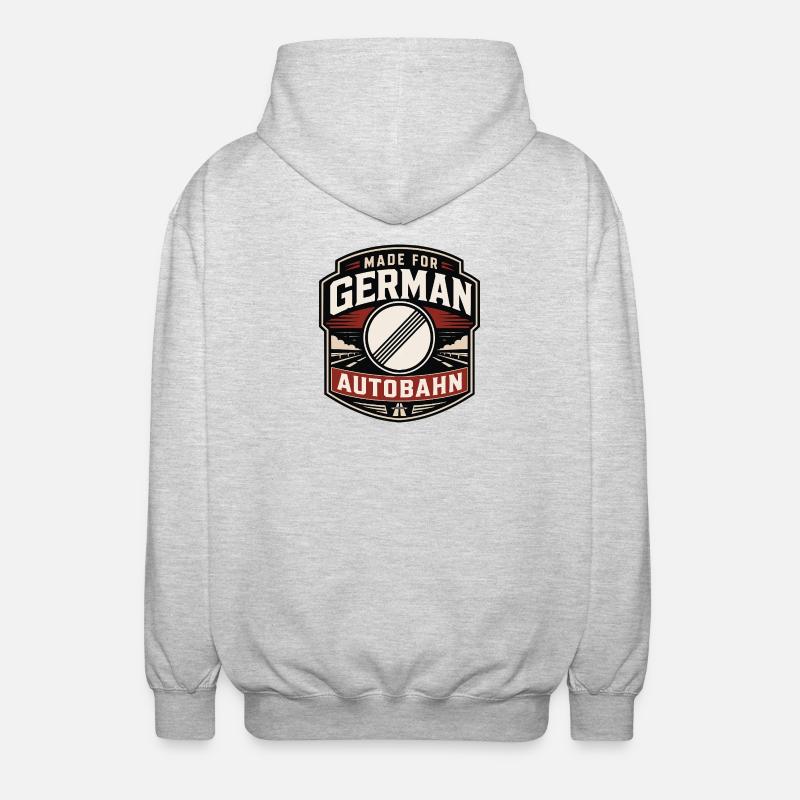 Made for German Autobahn - Unisex Kapuzenjacke - Hellgrau meliert