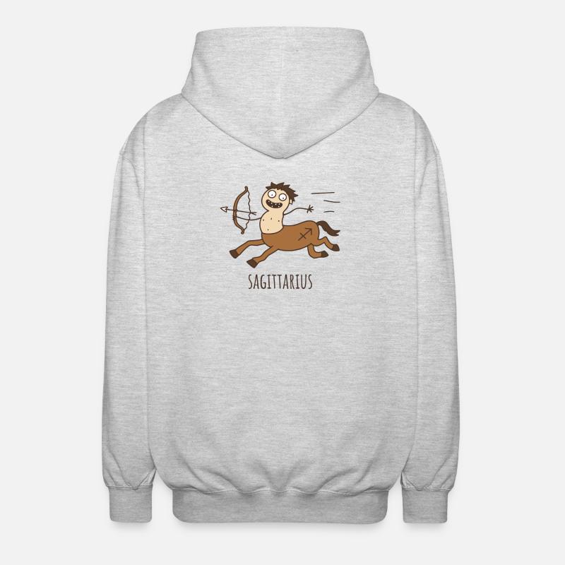 Sagittarius Horoscope Doodle - Unisex Hooded Jacket - light heather grey