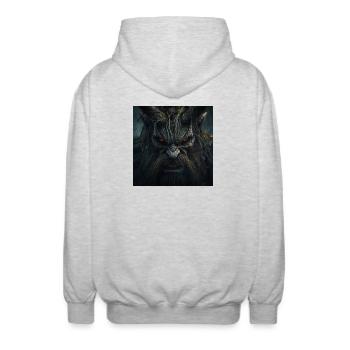 Der Zorn von Leszy Borowa – Slawische dunkle Fantasy - Unisex Kapuzenjacke - Hellgrau meliert - Hinten - AI Model Male 185 light (185cm)