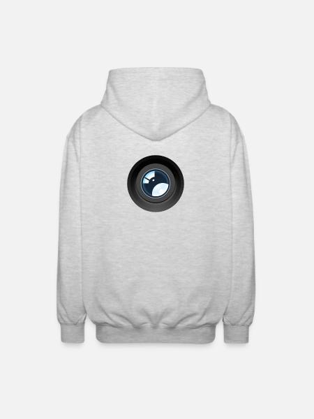 Kameraobjektiv Moderne Foto-Optische Blenden-Grafik - Unisex Kapuzenjacke - Hellgrau meliert