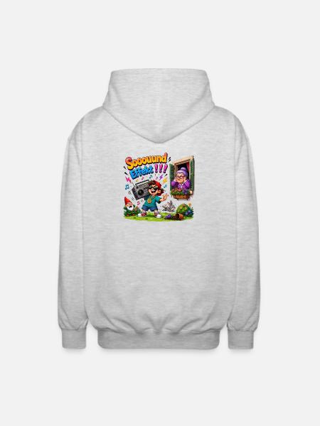 Soundeffekt Party im Garten - Unisex Kapuzenjacke - Hellgrau meliert
