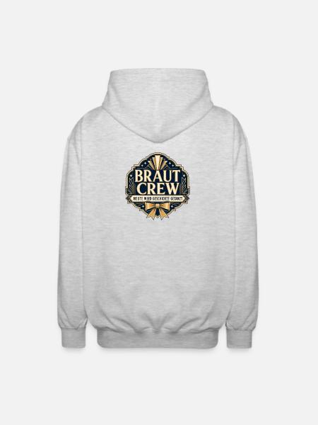 Braut Crew Hochzeitsedition - Unisex Kapuzenjacke - Hellgrau meliert