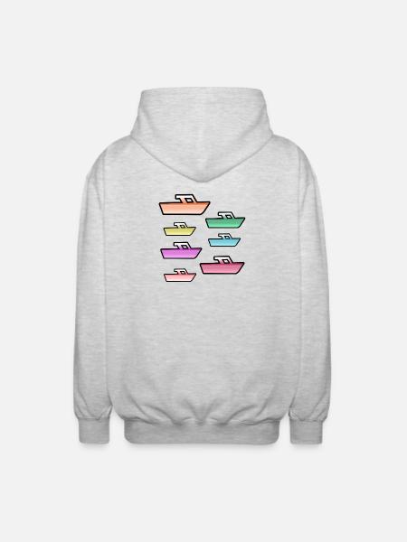 Motorboote - Unisex Kapuzenjacke - Hellgrau meliert