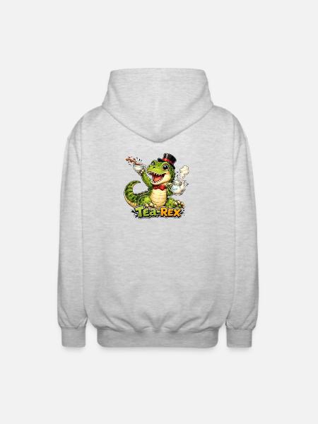 Tea-Rex - Unisex Kapuzenjacke - Hellgrau meliert