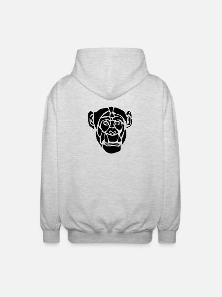 monckey_black - Unisex Kapuzenjacke - Hellgrau meliert