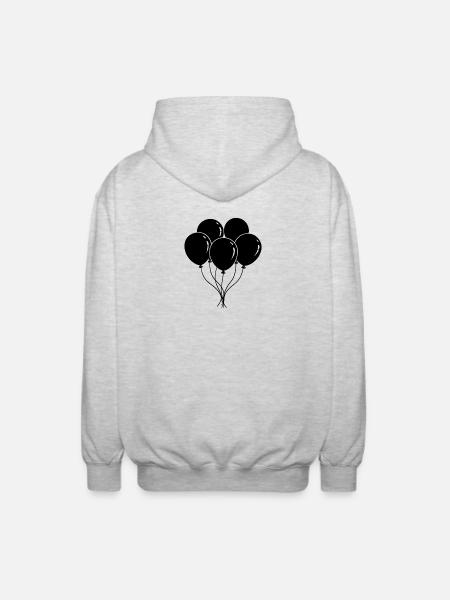 Birthday Balloons - Unisex Hooded Jacket - light heather grey