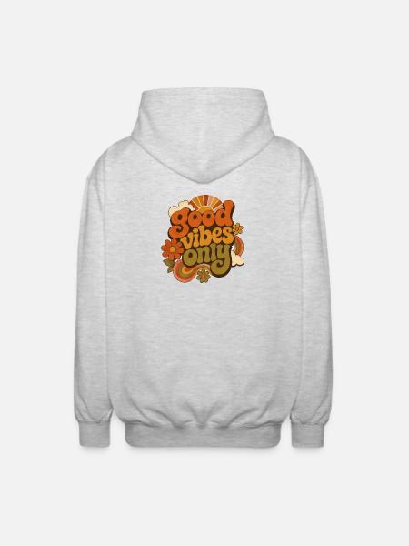 vibes - Unisex Hooded Jacket - light heather grey
