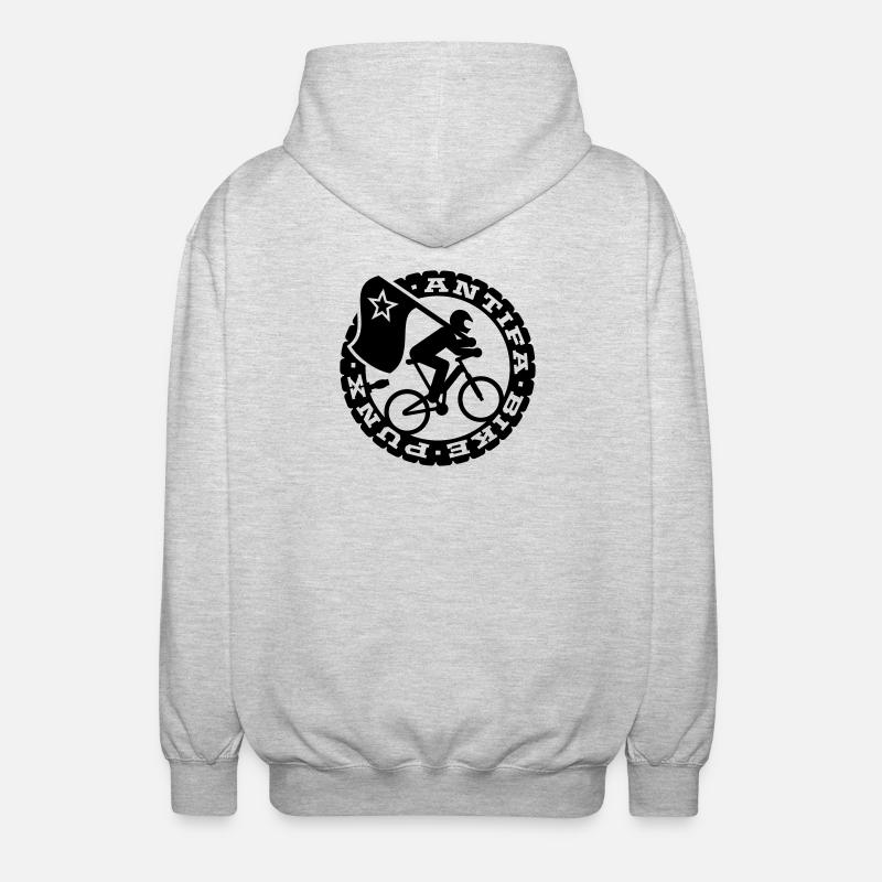 Antifa vélo Punks - Veste à capuche unisexe - gris clair chiné