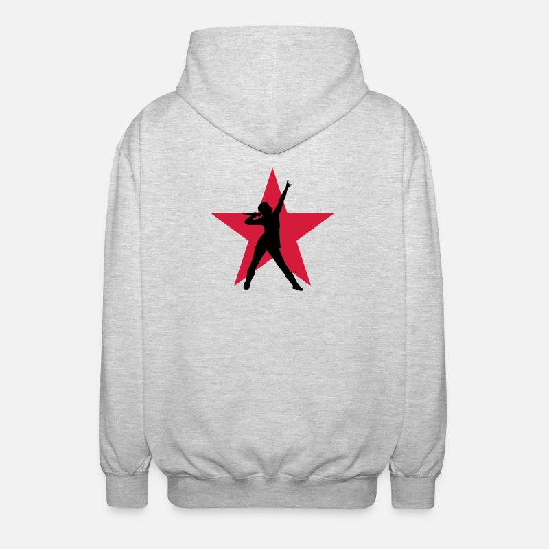 Singer / Sänger / Chanter - Unisex Kapuzenjacke - Hellgrau meliert