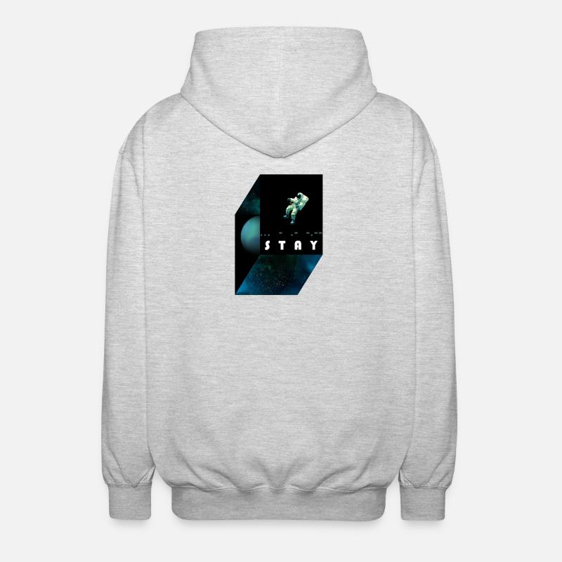stay / morse code - Unisex Hooded Jacket - light heather grey