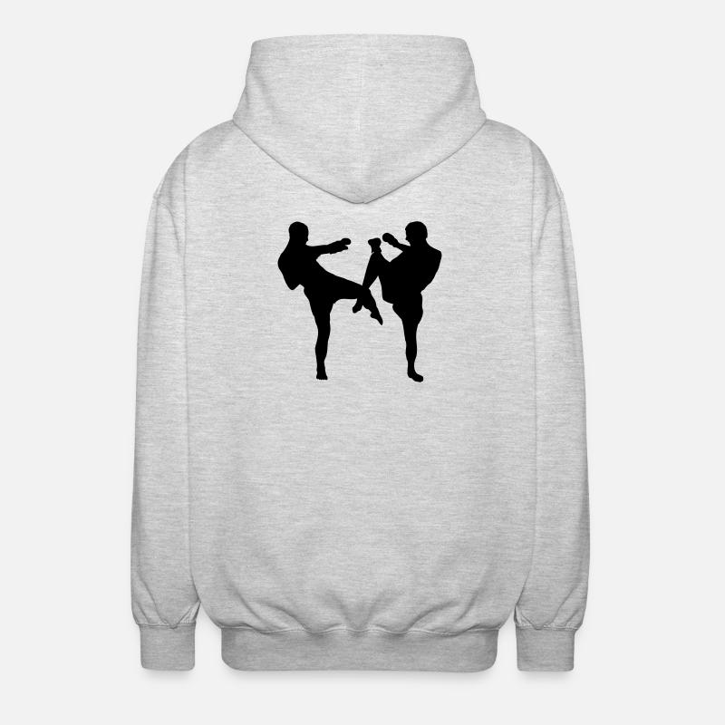 Boxe kickboxing - Veste à capuche unisexe - gris clair chiné