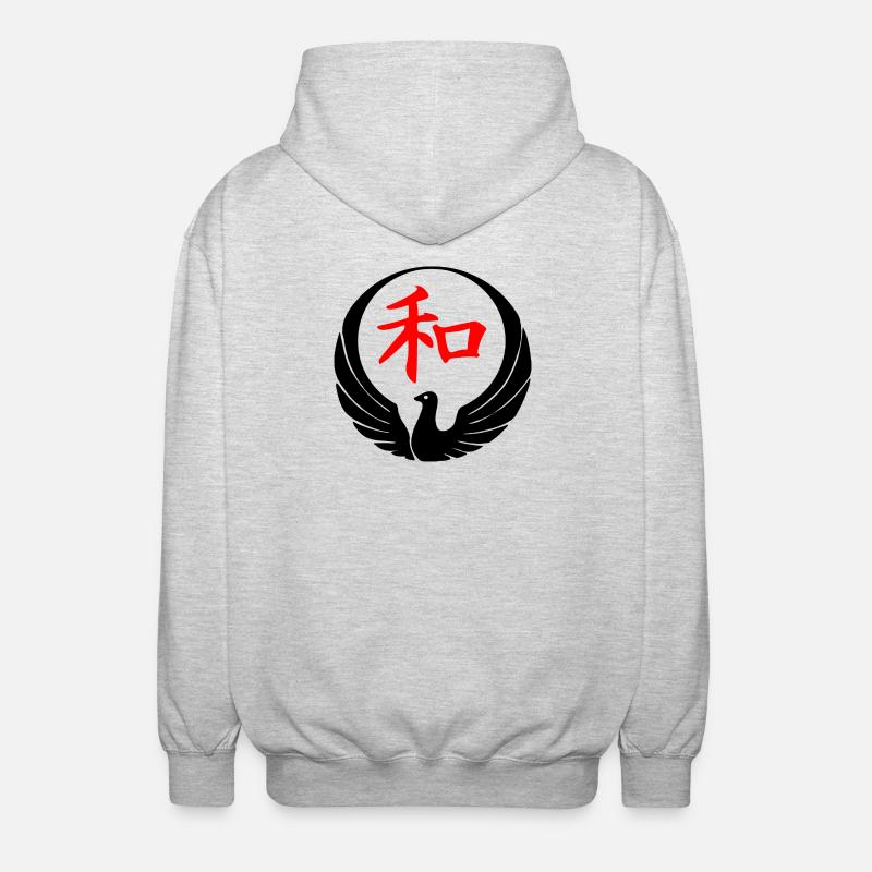 Wado Karate Taube - Unisex Kapuzenjacke - Hellgrau meliert