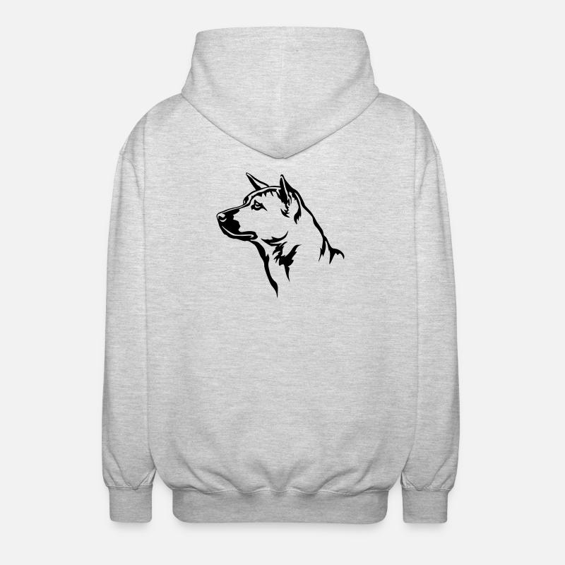 Thai Ridgeback Head - Unisex Hooded Jacket - light heather grey