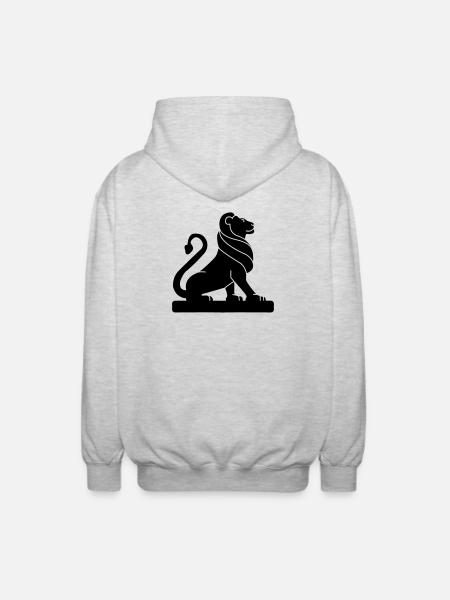 Lion heraldry shadow figure - Unisex Hooded Jacket - light heather grey