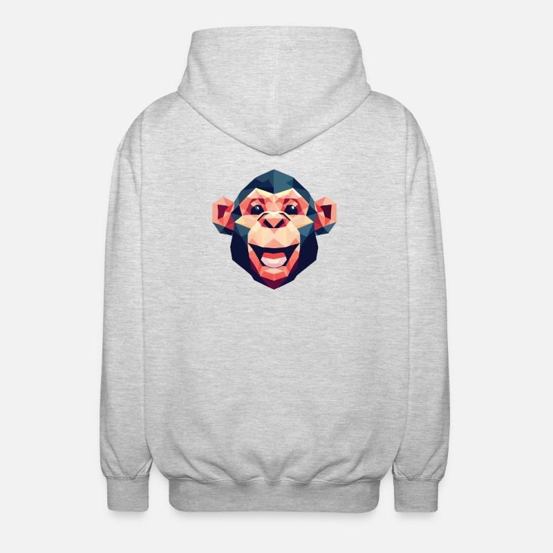 Polygon Monkey - Unisex Hooded Jacket - light heather grey