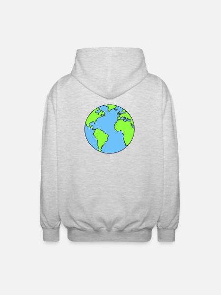 Planet Erde Erdkugel - Unisex Kapuzenjacke - Hellgrau meliert