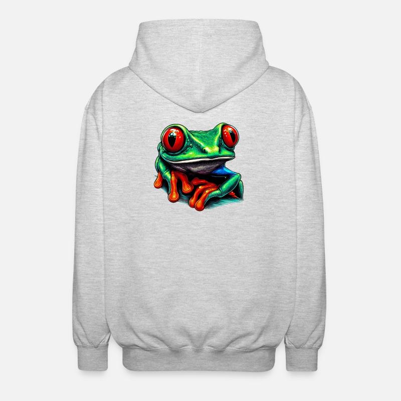 Rotäugiger Laubfrosch - Unisex Kapuzenjacke - Hellgrau meliert
