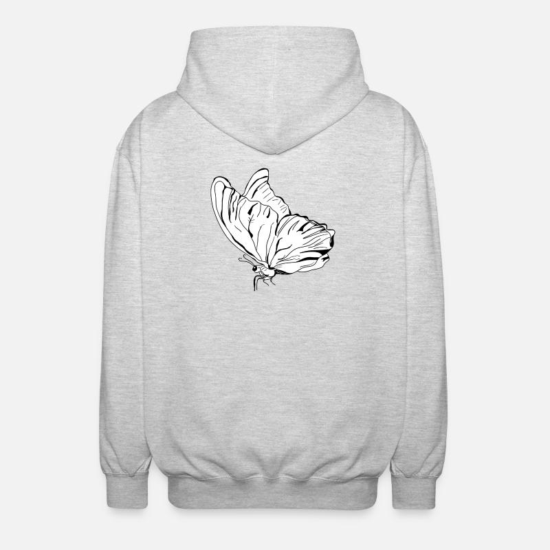 papillon vecter - Veste à capuche unisexe - gris clair chiné