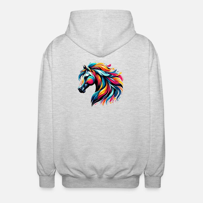 Cheval - Veste à capuche unisexe - gris clair chiné