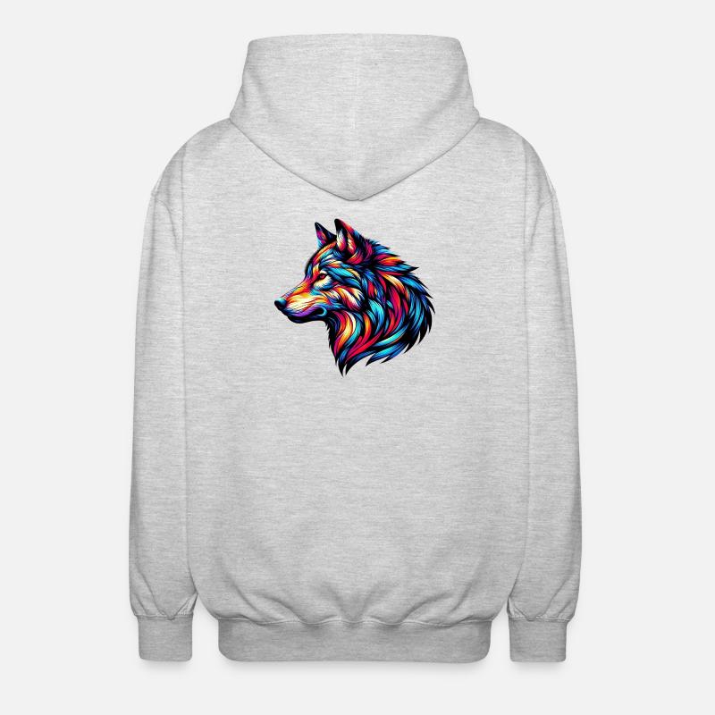 Loup - Veste à capuche unisexe - gris clair chiné