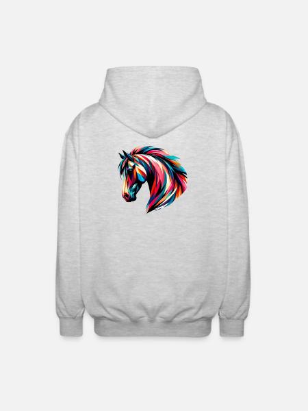 Cheval - Veste à capuche unisexe - gris clair chiné