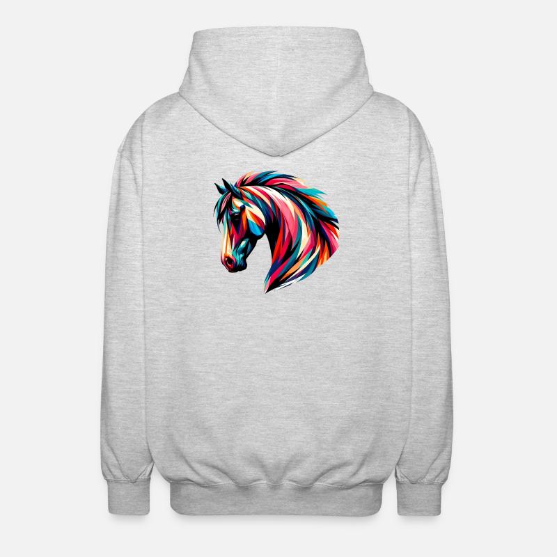 Horse - Unisex Hooded Jacket - light heather grey