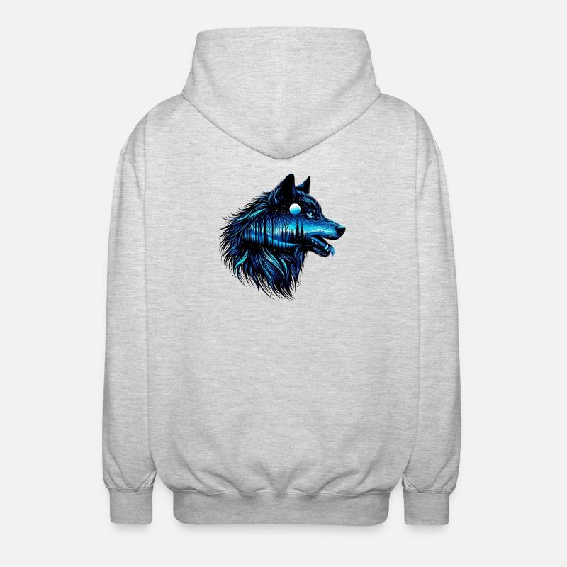 Wolf - Unisex Hooded Jacket - light heather grey
