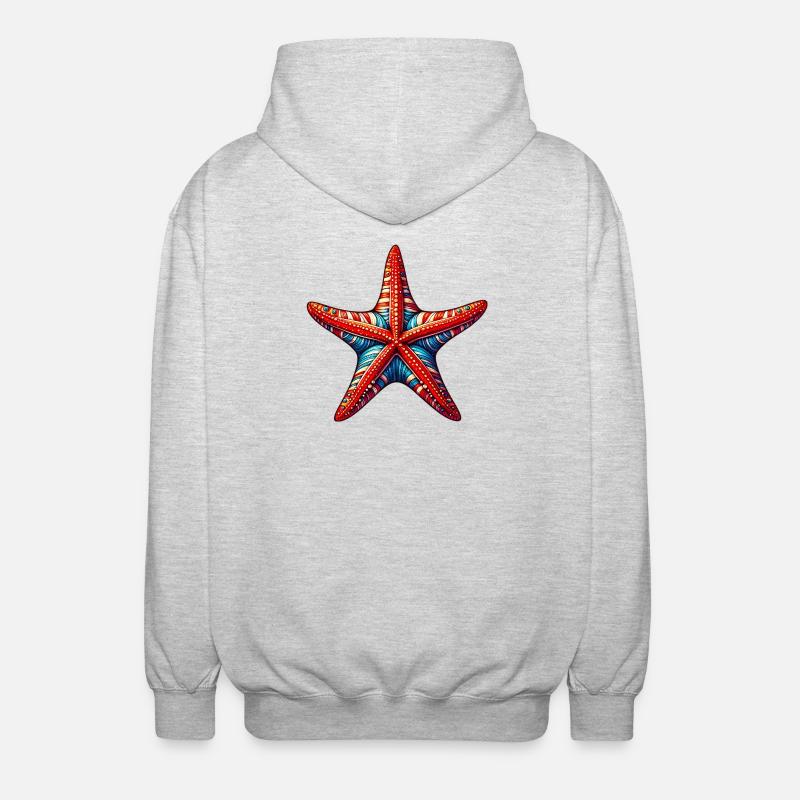 Seestern - Unisex Kapuzenjacke - Hellgrau meliert