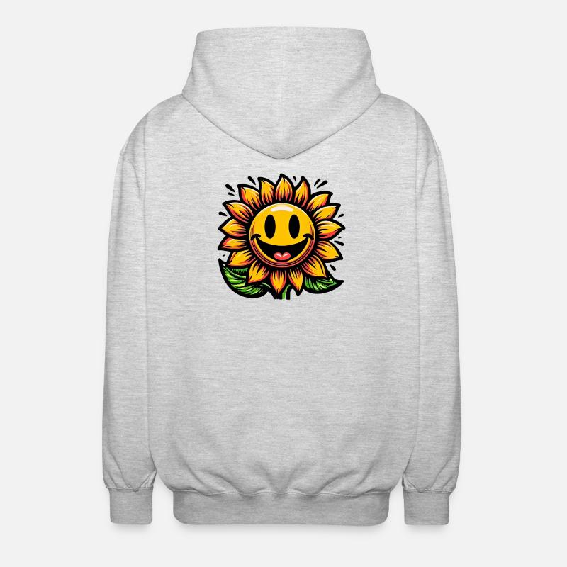 Sonnenblume - Unisex Kapuzenjacke - Hellgrau meliert