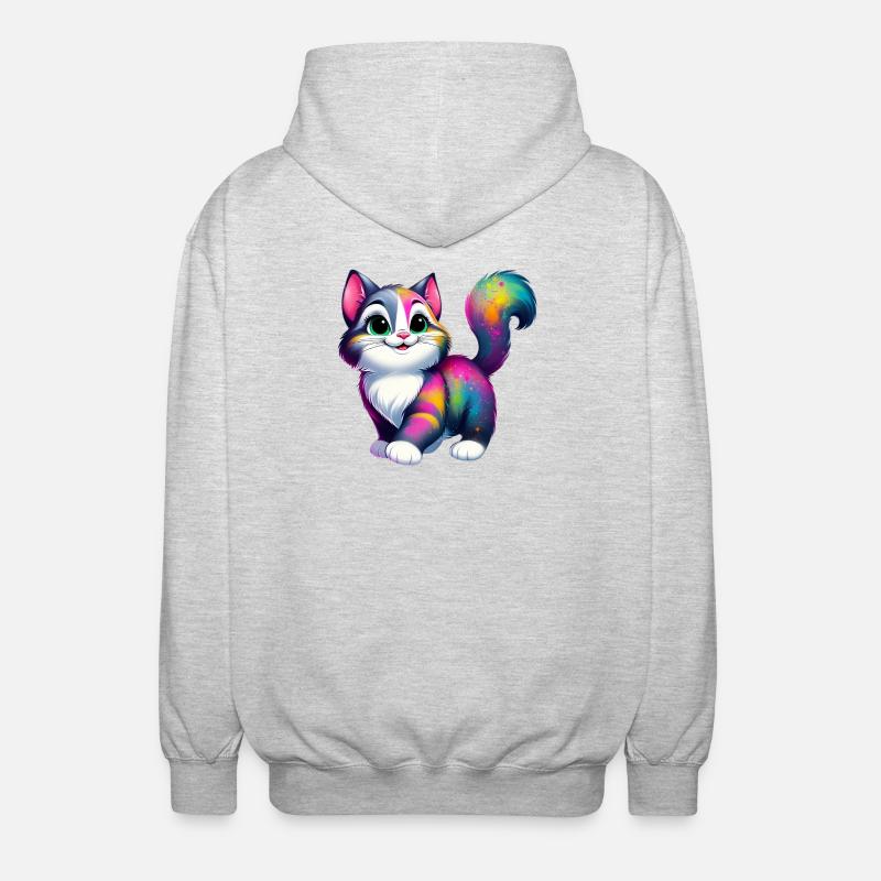 Katze - Unisex Kapuzenjacke - Hellgrau meliert