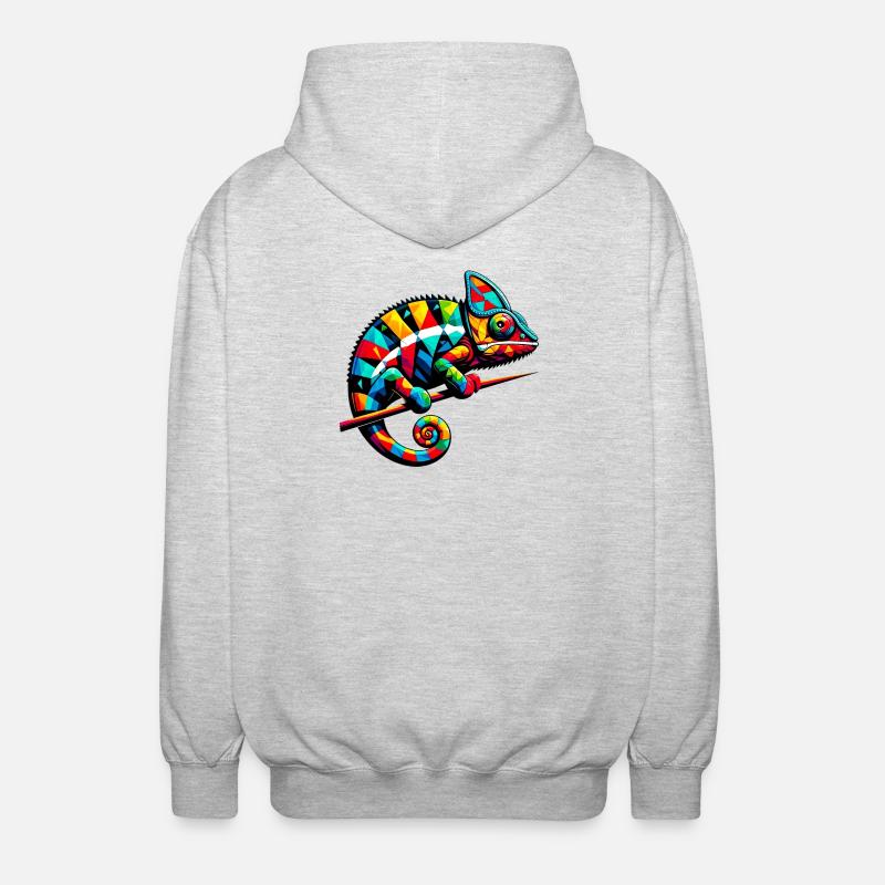 Harlekin Chamäleon - Unisex Kapuzenjacke - Hellgrau meliert