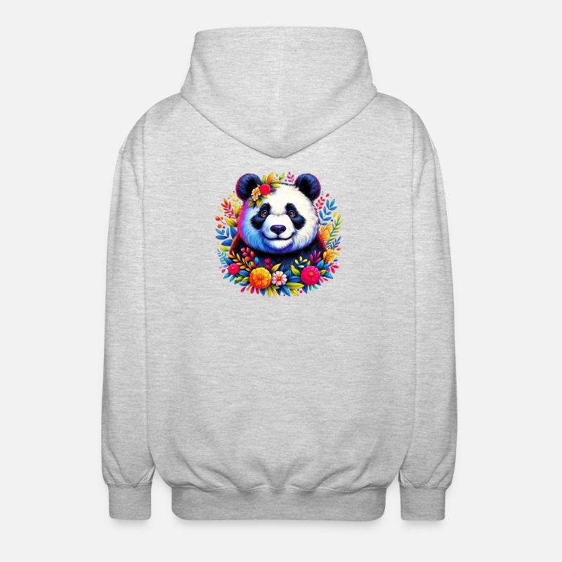 Panda - Veste à capuche unisexe - gris clair chiné