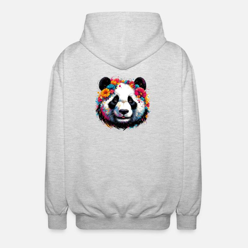 Panda - Veste à capuche unisexe - gris clair chiné
