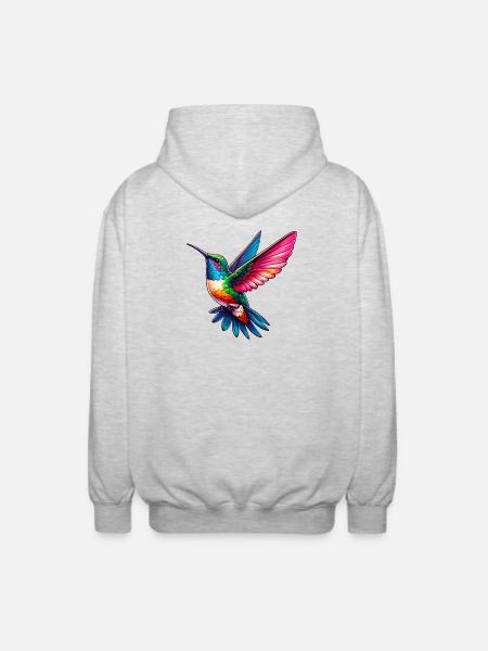 Hummingbird - Unisex Hooded Jacket - light heather grey