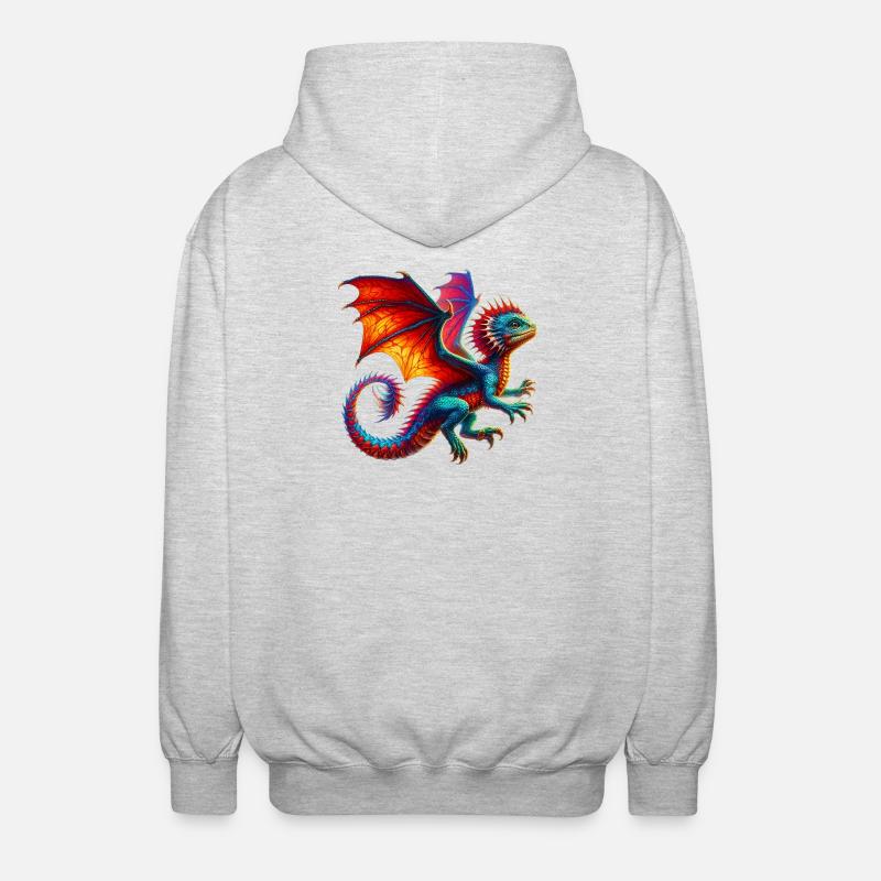 Drache - Unisex Kapuzenjacke - Hellgrau meliert
