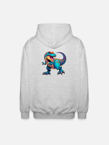 Dinosaur - Unisex Hooded Jacket - light heather grey