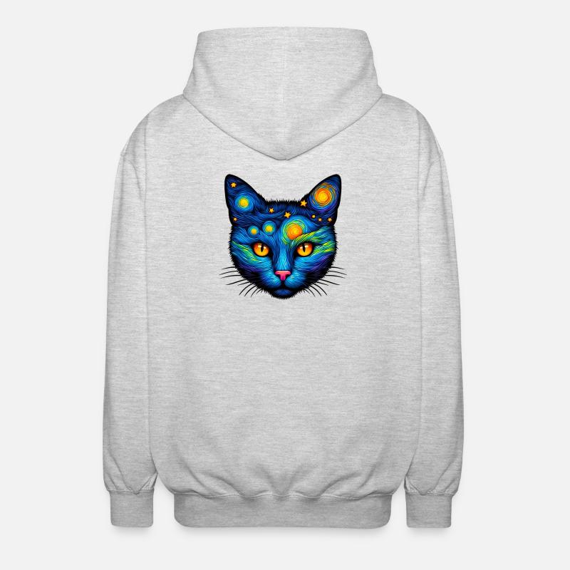Cat - Unisex Hooded Jacket - light heather grey
