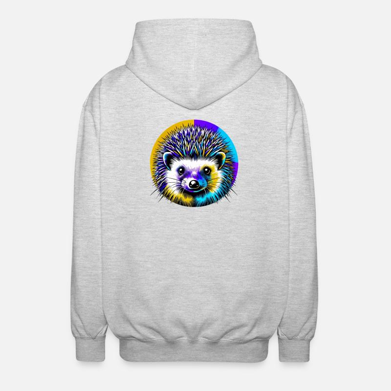 Igel - Unisex Kapuzenjacke - Hellgrau meliert