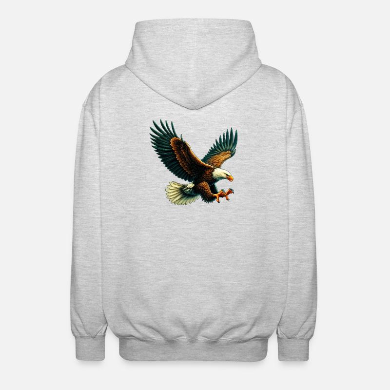 Eagle - Unisex Hooded Jacket - light heather grey