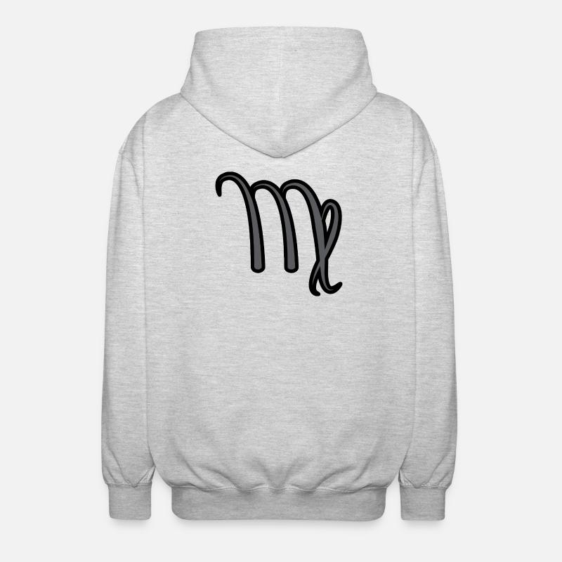 Jungfrau Sternzeichen Symbol Schwarz & Grau - Unisex Kapuzenjacke - Hellgrau meliert