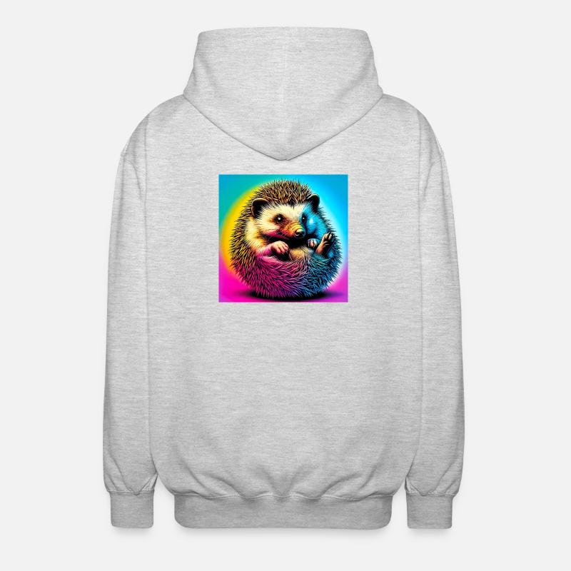 hérisson - Veste à capuche unisexe - gris clair chiné