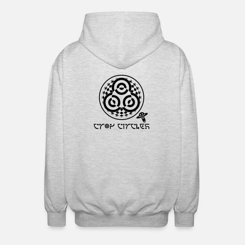Psychedelic Trinity Crop Circle - Unisex Hooded Jacket - light heather grey