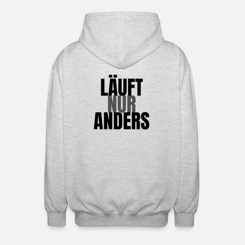 Läuft nur anders - Unisex Kapuzenjacke - Hellgrau meliert