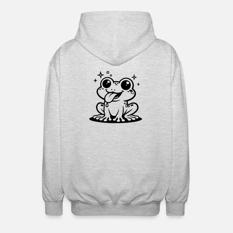 Toad Comic Frog - Unisex Hooded Jacket - light heather grey