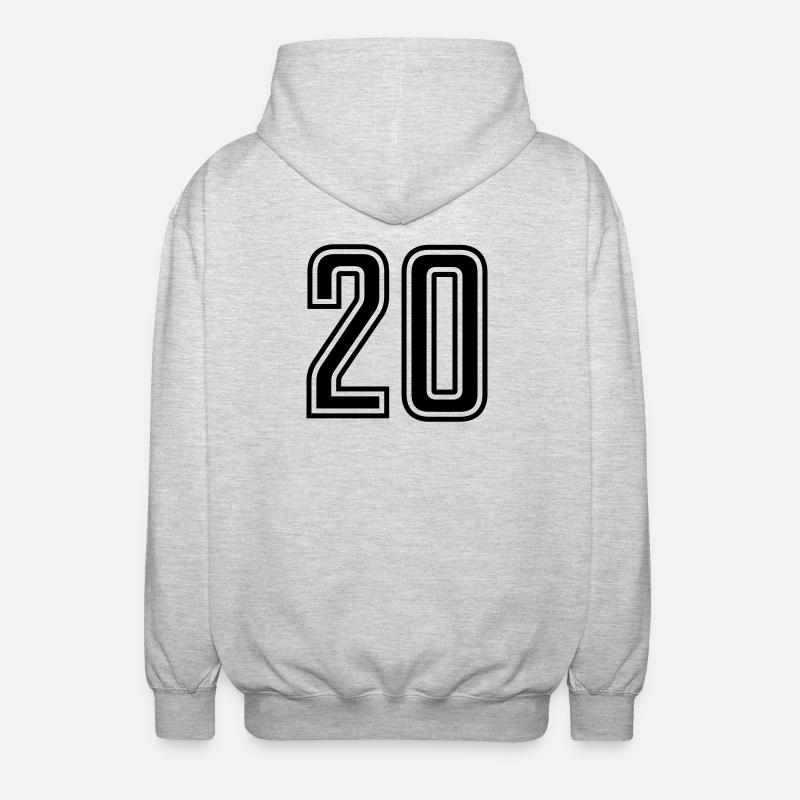 20 - Veste à capuche unisexe - gris clair chiné